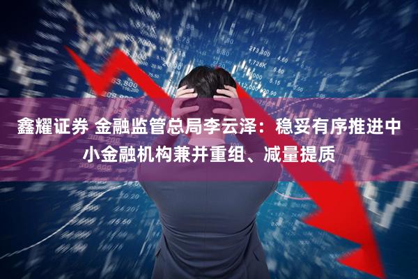 鑫耀证券 金融监管总局李云泽：稳妥有序推进中小金融机构兼并重组、减量提质